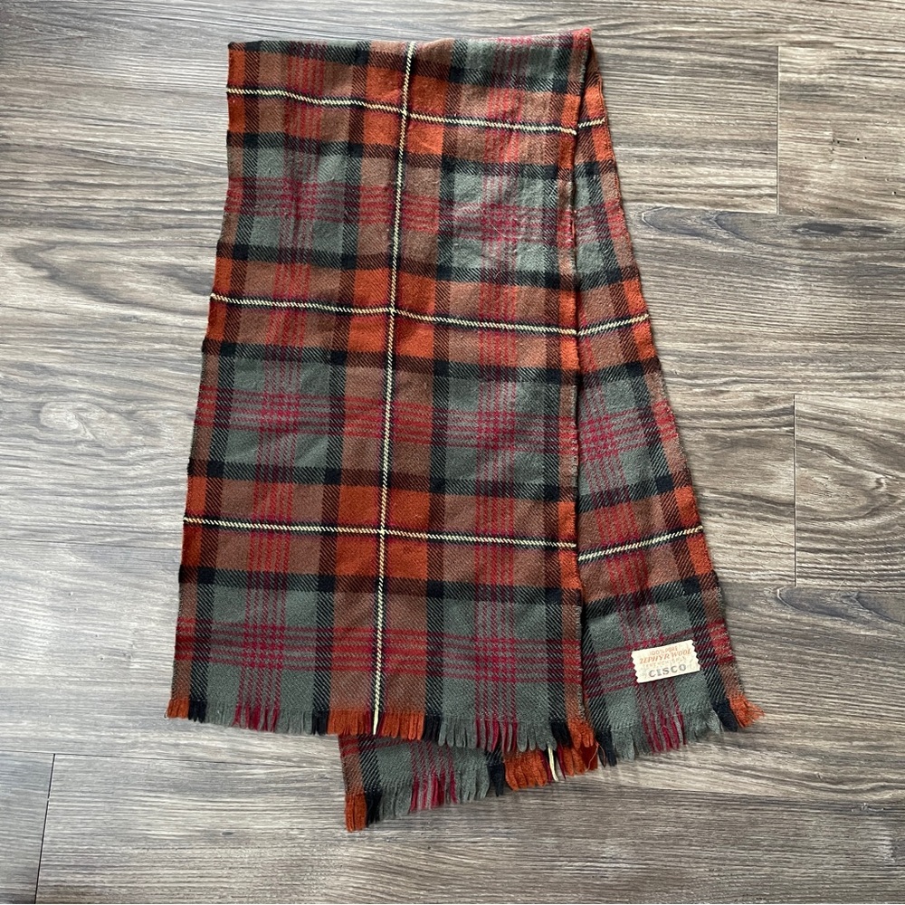 Vintage Classic Cisco Zephyr Wool Plaid Scarf